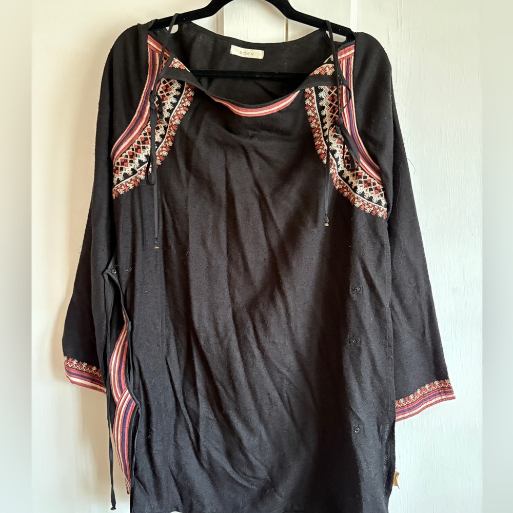 Doen raw silk
Bohemian beach cover up